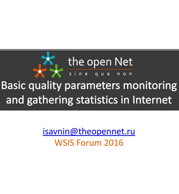 Basic quality parameters monitoring and gathering statistics in Internet